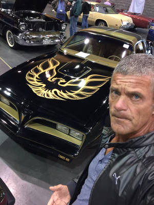 Jesper Parnevik Poses With His Vintage Pontiac Firebird Car Wallpaper