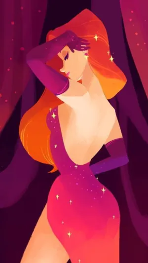 Jessica Rabbit Stylized Illustration Wallpaper