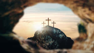 Jesus Christ's Empty Tomb After His Resurrection Wallpaper