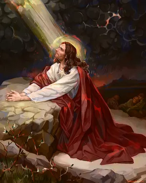 Jesus Praying In The Garden Of Gethsemane Wallpaper