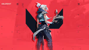 Jett And Logo Valorant Desktop Wallpaper