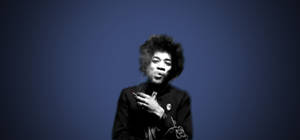 Jimi Hendrix Indigo Background Wallpaper