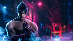 Jin Kazama In Night City Building Wallpaper