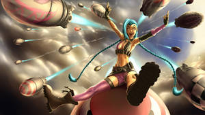 Jinx Riding A Rocket Wallpaper