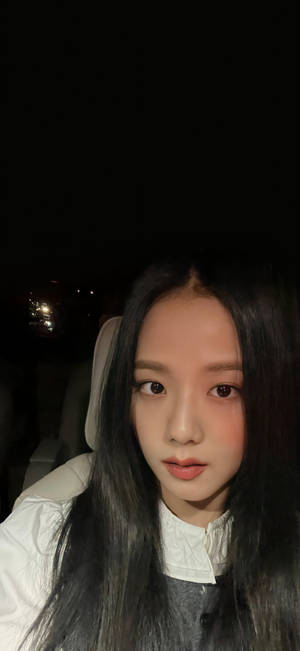 Jisoo Cute Selfie Inside Car Wallpaper