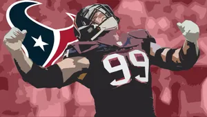 Jj Watt Leading The Houston Texans To A Playoff Victory Wallpaper