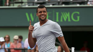 Jo-wilfried Tsonga One Finger Up Wallpaper