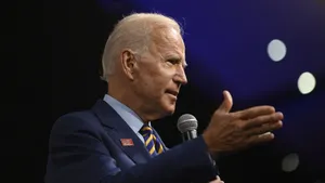 Joe Biden Delivering A Speech. Wallpaper
