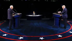 Joe Biden Making His Presence Known During A 2020 Presidential Debate Wallpaper