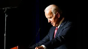 Joe Biden Takes The Stage Wallpaper
