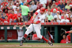 Joey Votto Hitting The Baseball Wallpaper