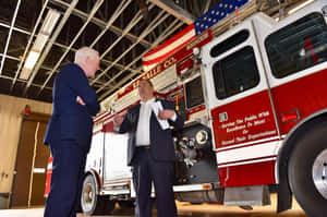 John Cornyn At A Fire Station Wallpaper