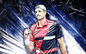 John Isner Dark Blue Abstract Edit Wallpaper