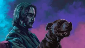 John Wick And Dog Art Wallpaper