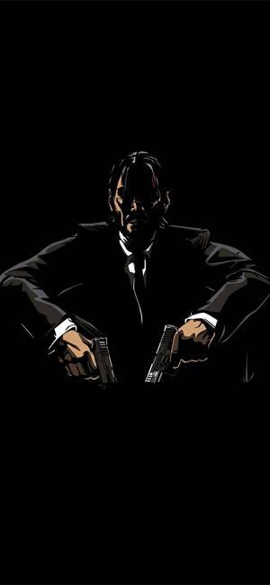 John Wick Vector Art Iphone 12 Wallpaper