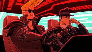 Johnny Bravo And Samurai Jack In Car Wallpaper