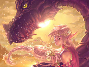 Join The Adventure Through Magical Lands And Dragons With A Red Elf Wallpaper