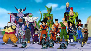 Join The Adventure With The Powerful Characters From Dragon Ball Z! Wallpaper