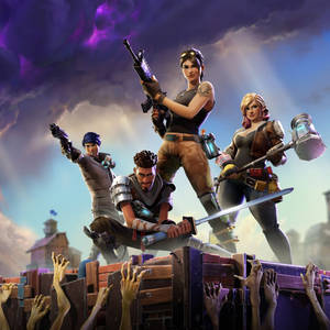 Join The Four Survivors In Fortnite's Battlegrounds! Wallpaper