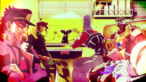 Jojo Bizarre Adventure Crusaders Commandeering A Window View Wallpaper