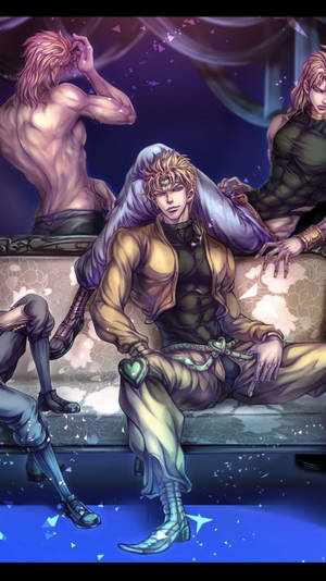 Jojo Bizarre Adventure's Dio Brando Lounging In Style Wallpaper
