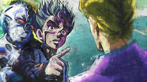 Jojo's Koichi Hirose And Yoshikage Kira Wallpaper