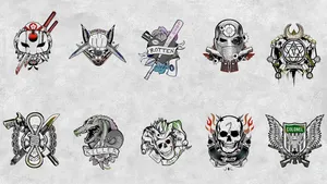 Joker And His Suicide Squad Instill Fear And Terror With Their Iconic Tribal Symbol Wallpaper