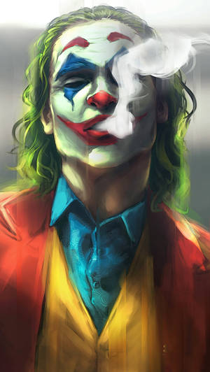 Joker Phone Blowing Smoke Wallpaper