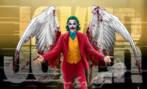 Joker With Bloody Wings Wallpaper