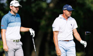 Jonathan Byrd With Golfer Friend Wallpaper