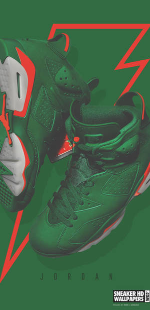 Jordan 7 Retro Green And Red Wallpaper