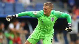 Jordan Pickford Extending His Arms Wallpaper