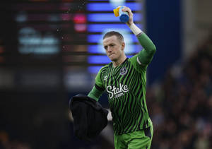 Jordan Pickford Holding Water Bottle Wallpaper