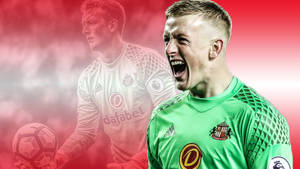 Jordan Pickford With Red Gradient Background Wallpaper