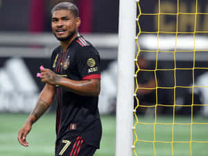 Josef Martinez Executing A Stunning Shot On Goal Wallpaper