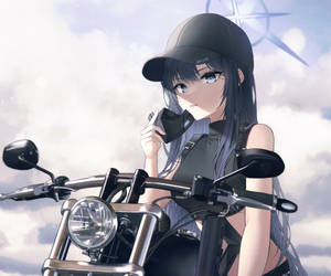 Joumae Saori Motorbike Blue Archive Wallpaper