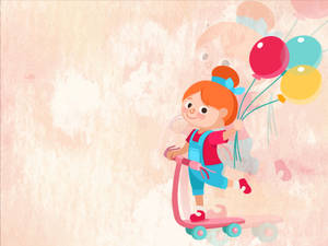 Joyful Kids Playing With Balloons Outdoors Wallpaper