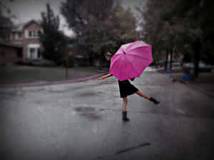 Joyful Rainy Day Dance Wallpaper