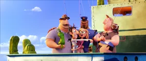 Joyous Group Hug- Cloudy With A Chance Of Meatballs 2 Wallpaper