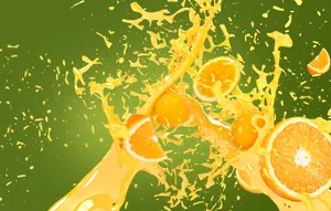 Juice Flavored Drink With Fresh Oranges Wallpaper
