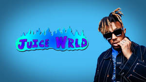 Juice Wrld Blue Flames Wallpaper