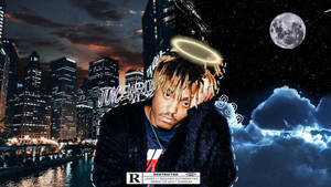 Juice Wrld With Neon Halo Wallpaper