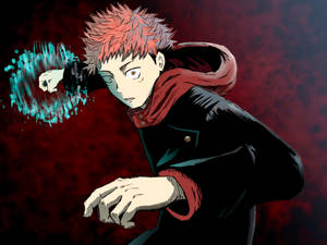 Jujutsu Kaisen 4k Yuji's Blue Aura Wallpaper