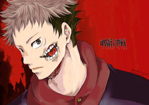 Jujutsu Kaisen 4k Yuji's Extra Mouth Wallpaper