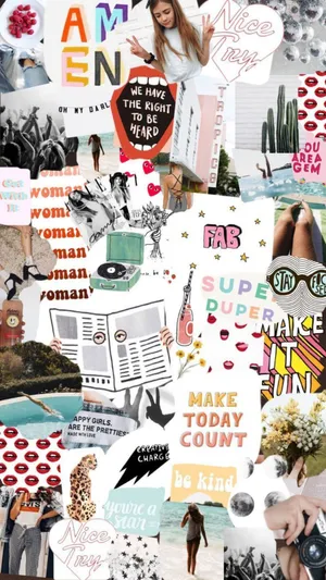 Jump Into The World Of Design With This Fun And Colorful Iphone Collage Wallpaper