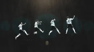 Jumping Messi Argentina Poster Wallpaper