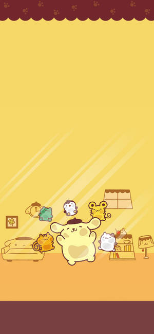 Jumping Pompompurin Wallpaper