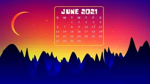 June 2021 Calendar 1920 X 1080 Wallpaper