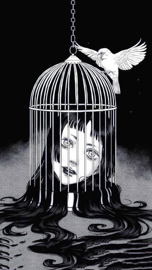 Junji Ito Caged Head Wallpaper