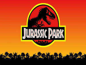 Jurassic Park Logo In Yellow Orange Wallpaper